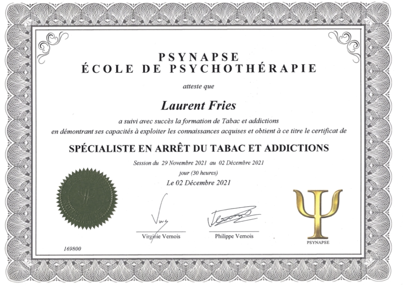 Diplome Psynapse Addictions