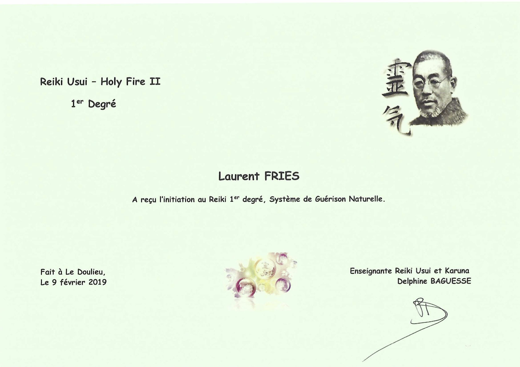Diplome Reiki niveau 1